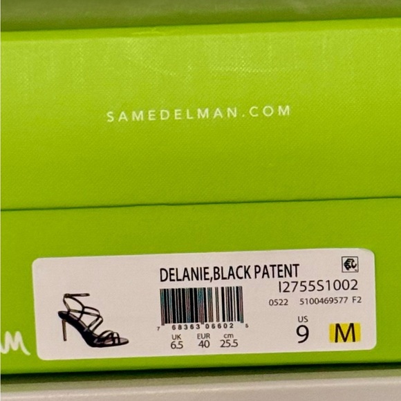 NIB Sam Edelman Delanie Black Patent Strappy Stiletto Heels - Picture 10 of 11
